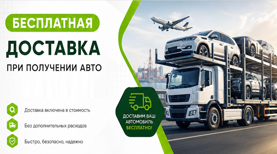 Акция! Бесплатная доставка по Клинцах при получении авто